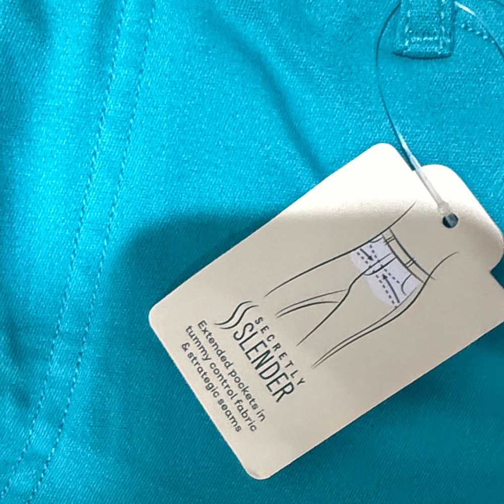 St. John's Bay Bright Turquoise Stretch Chino Capris - Picture 4 of 5